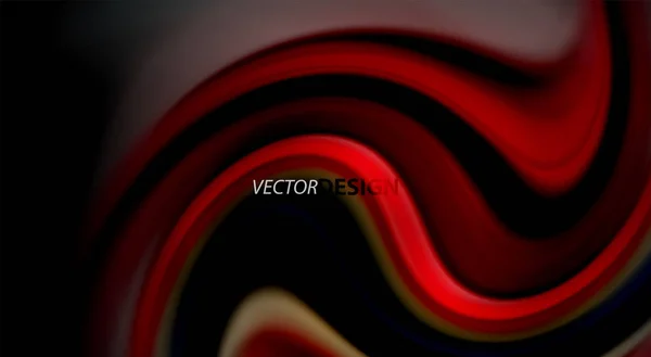 Fluid rainbow colors on black background, vector wave lines and swirls — Stock Vector