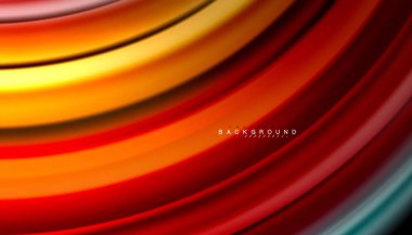 Siyah arkaplanda soyut dalga çizgileri sıvı gökkuşağı stili renk çizgileri