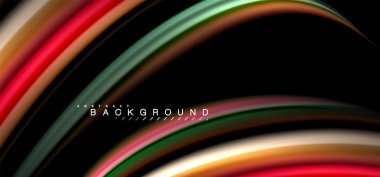 Siyah arka plan üzerinde renkli dalga satırları