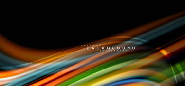 Siyah arka plan üzerinde renkli dalga satırları