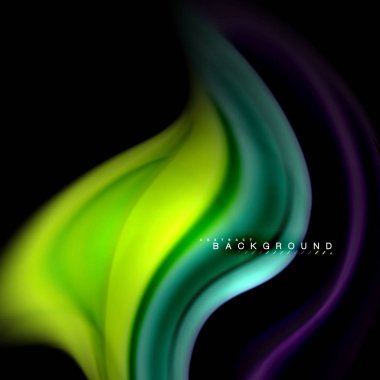 Sıvı karıştırma renkler dalga arka plan tasarlamak vektör. Renkli örgü dalgalar