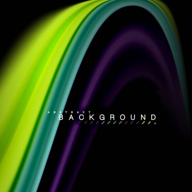 Sıvı karıştırma renkler dalga arka plan tasarlamak vektör. Renkli örgü dalgalar