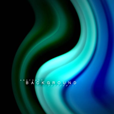 Sıvı karıştırma renkler dalga arka plan tasarlamak vektör. Renkli örgü dalgalar