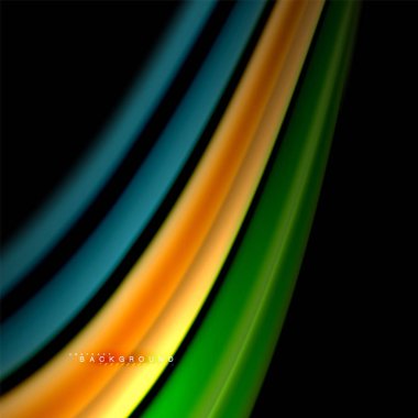 Sıvı karıştırma renkler dalga arka plan tasarlamak vektör. Renkli örgü dalgalar