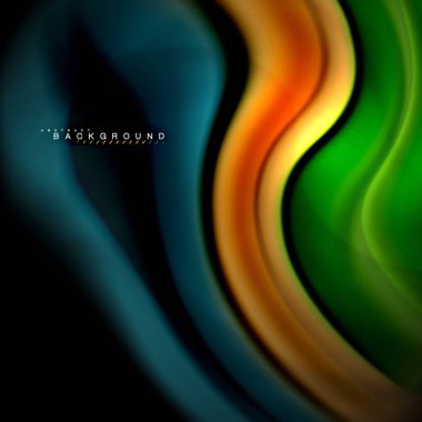 Sıvı karıştırma renkler dalga arka plan tasarlamak vektör. Renkli örgü dalgalar