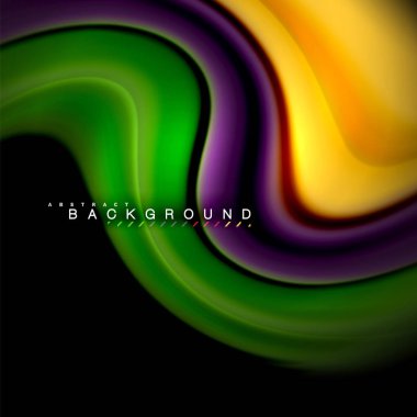 Sıvı karıştırma renkler dalga arka plan tasarlamak vektör. Renkli örgü dalgalar