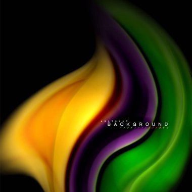 Sıvı karıştırma renkler dalga arka plan tasarlamak vektör. Renkli örgü dalgalar