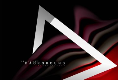 Gökkuşağı sıvı geometrik şekil dalga ve metalik renkler