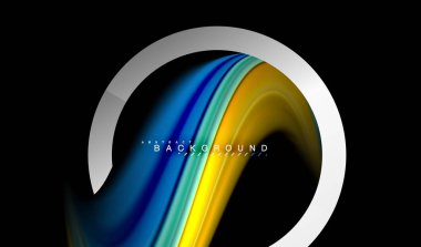 Gökkuşağı sıvı geometrik şekil dalga ve metalik renkler