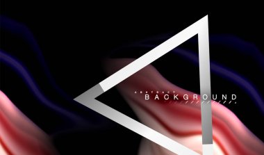 Gökkuşağı sıvı geometrik şekil dalga ve metalik renkler