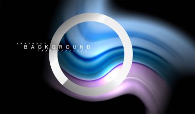 Gökkuşağı sıvı geometrik şekil dalga ve metalik renkler