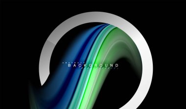 Gökkuşağı sıvı geometrik şekil dalga ve metalik renkler