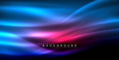 Neon parlayan dalga, sihirli enerji ve ışık arka plan