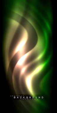 Neon parlayan dalga, sihirli enerji ve ışık arka plan