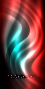 Neon parlayan dalga, sihirli enerji ve ışık arka plan