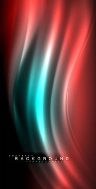 Neon parlayan dalga, sihirli enerji ve ışık arka plan