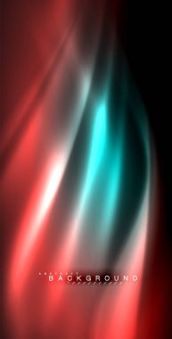 Neon parlayan dalga, sihirli enerji ve ışık arka plan