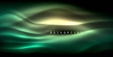 Neon parlayan dalga, sihirli enerji ve ışık arka plan