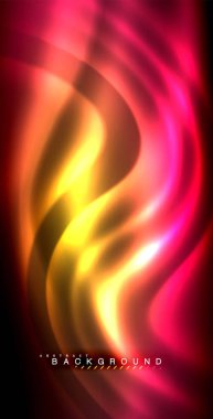 Neon parlayan dalga, sihirli enerji ve ışık arka plan