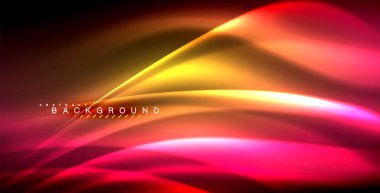 Neon parlayan dalga, sihirli enerji ve ışık arka plan