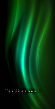 Neon parlayan dalga, sihirli enerji ve ışık arka plan