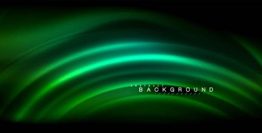 Neon parlayan dalga, sihirli enerji ve ışık arka plan