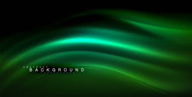 Neon parlayan dalga, sihirli enerji ve ışık arka plan