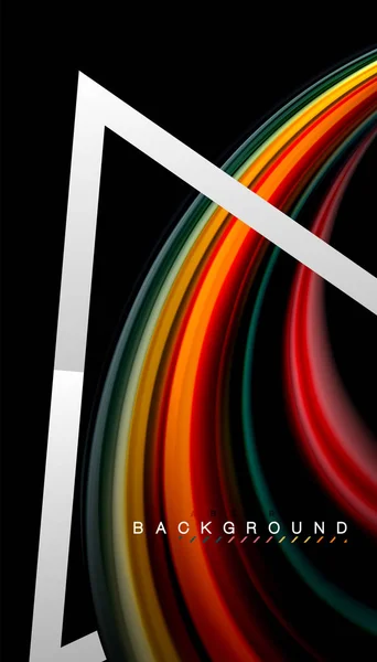 Líquido cores design holográfico com forma de linha de estilo metálico —  Vetores de Stock