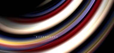 Siyah arka plan üzerinde renkli dalga satırları