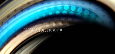 Siyah arka plan üzerinde renkli dalga satırları