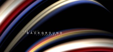 Siyah arka plan üzerinde renkli dalga satırları