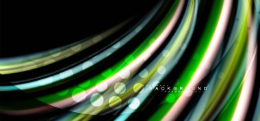 Siyah arka plan üzerinde renkli dalga satırları