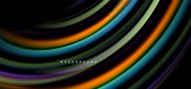 Siyah arka plan üzerinde renkli dalga satırları