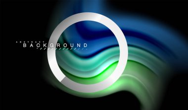 Gökkuşağı sıvı geometrik şekil dalga ve metalik renkler