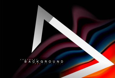 Gökkuşağı sıvı geometrik şekil dalga ve metalik renkler