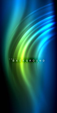 Neon parlayan dalga, sihirli enerji ve ışık arka plan