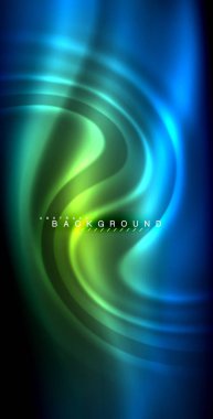 Neon parlayan dalga, sihirli enerji ve ışık arka plan