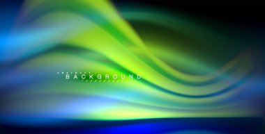 Neon parlayan dalga, sihirli enerji ve ışık arka plan