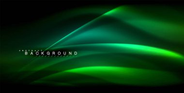 Neon parlayan dalga, sihirli enerji ve ışık arka plan