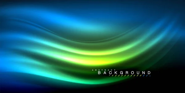 Neon glowing wave, magic energy and light motion background