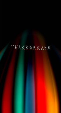 Dalga satırları sıvı gökkuşağı tarzı renk çizgili siyah arka plan üzerine soyut. Sunum, app duvar kağıdı, başlık sayfası veya poster için sanatsal illüstrasyon