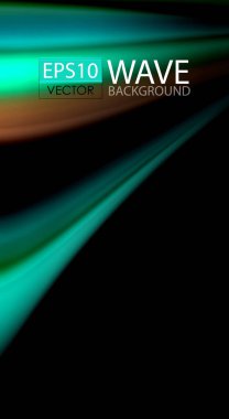 Dalga satırları sıvı gökkuşağı tarzı renk çizgili siyah arka plan üzerine soyut. Sunum, app duvar kağıdı, başlık sayfası veya poster için sanatsal illüstrasyon