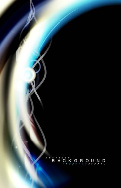 Siyah, sıvı üzerinde renk parlak ışık efektleri çok renkli dalgalı şekil stil