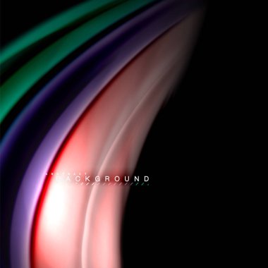 Sıvı karıştırma renkler dalga arka plan tasarlamak vektör. Renkli örgü dalgalar