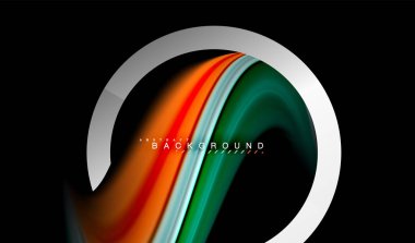 Gökkuşağı sıvı geometrik şekil dalga ve metalik renkler