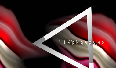 Gökkuşağı sıvı geometrik şekil dalga ve metalik renkler