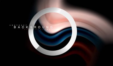 Gökkuşağı sıvı geometrik şekil dalga ve metalik renkler