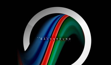 Gökkuşağı sıvı geometrik şekil dalga ve metalik renkler