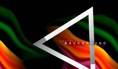 Gökkuşağı sıvı geometrik şekil dalga ve metalik renkler