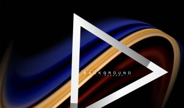 Gökkuşağı sıvı geometrik şekil dalga ve metalik renkler